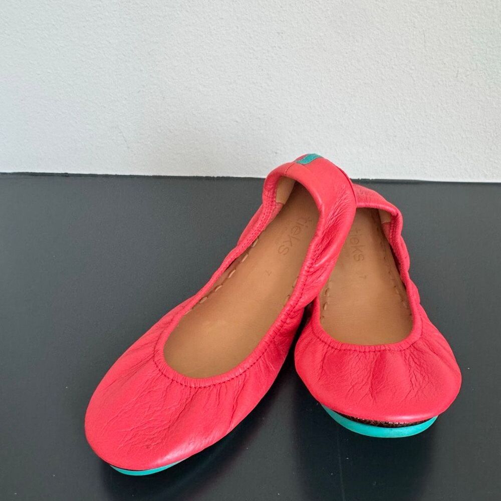 Tieks Womens Ballet Flats Size 7 Cardinal Red Nappa Leather Comfy Travel Shoes
